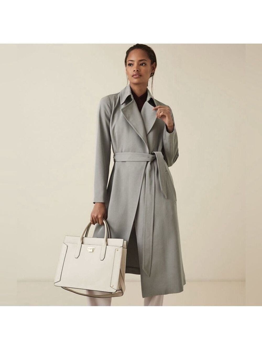 REISS DARCIE TWILL TRENCH COAT